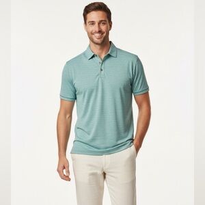 Tommy Bahama Island Zone Golf Polo Shirt Aqua Blue Size Large